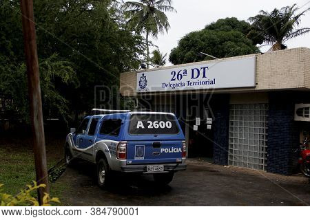 Camacari, Bahia / Brazil - August 11, 2015: Facade Of The 26th Territorial Police Station - 26th Dt 