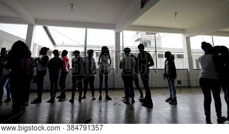 Sao Francisco Do Conde, Bahia / Brazil - July 17, 2019: Students Are Seen At The Luis Viana Neto Mun