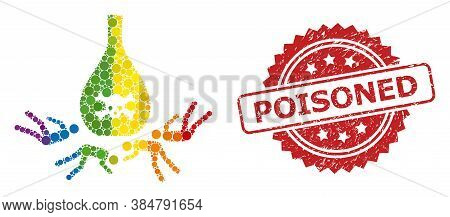 Dead Poisoned People Mosaic Icon Of Circle Blots In Various Sizes And Lgbt Colored Color Tinges, And