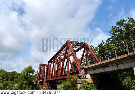 Rusty Railroad Bridge Crosses White River