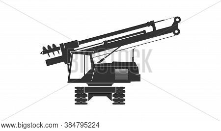 Pile Driver Icon. Isolated On Background. Vector Illustration