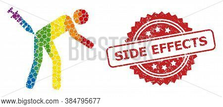Man Vaccination Collage Icon Of Filled Circle Items In Various Sizes And Lgbt Multicolored Color Ton