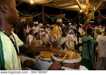 Santo Amaro, Bahia / Brazil - May 13, 2007: Candomble Members Are Seen During A Religious Demonstrat