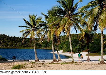 Salvador, Bahia / Brazil - May 23, 2015: People Are Seen At The Abaete Lagoon In Salvador.