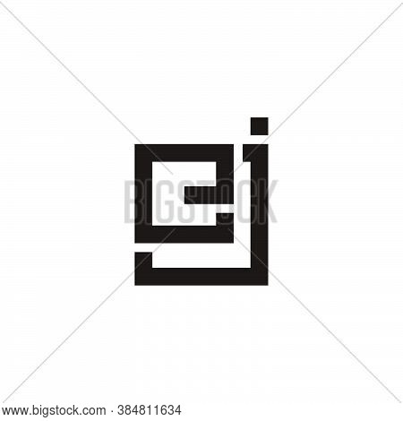 Letter Ej Simple Square Lines Symbol Logo Vector