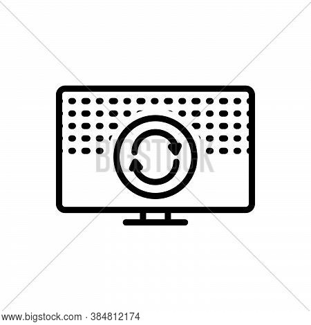 Black Line Icon For Repeatedly Frequently Constantly Permanently Again Again-and-again Many-times