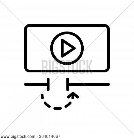 Black Line Icon For Escape Skip Sally Jump Video-editing Cut