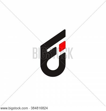 Letter Fj Simple Wing Shape Symbol Geometric Logo Vector