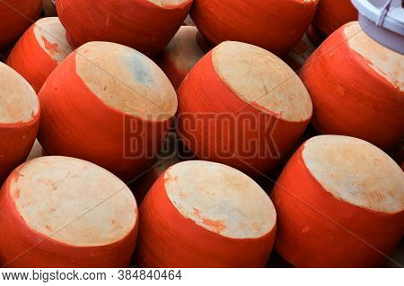 Collection Of Clay Pots Made From Mud Also Known As Matka. Clay Pots Are Used Since Ancient Times An
