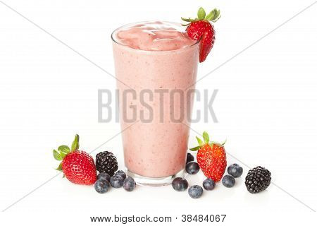 frische Bio Smoothie Erdbeere
