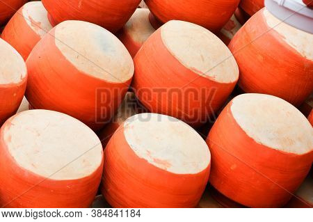Collection Of Clay Pots Made From Mud Also Known As Matka. Clay Pots Are Used Since Ancient Times An