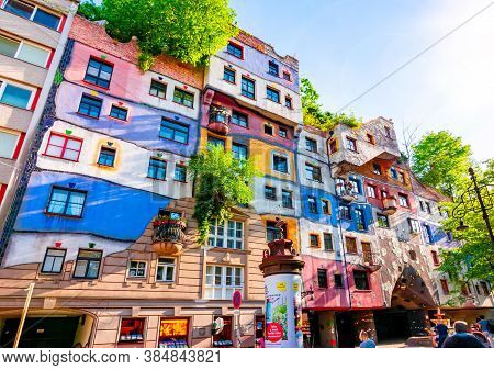 Hundertwasser House In Vienna, Austria - May 2019
