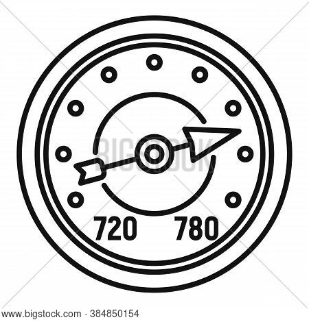 Analog Barometer Icon. Outline Analog Barometer Vector Icon For Web Design Isolated On White Backgro