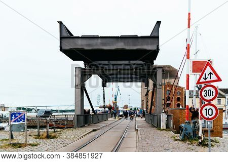 Stralsund, Germany - July 31, 2019: View Of The Harbour. Stralsund Old Town Is A Unesco World Herita