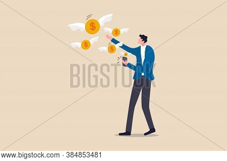 Financial Smart Phone Application, Online Money Transaction Or Mobile Banking Concept, Young Adult M