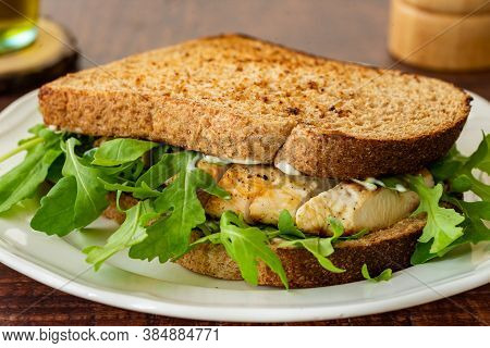 Green Sandwich Chicken Watercress Basil Lunch Healthy Green Bread Mayo