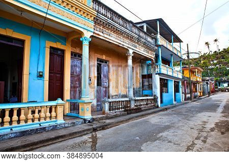 The Old Colorful Houses In Baracoa, Cuba