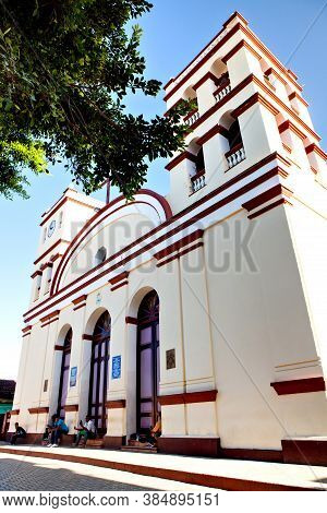 Baracoa, Cuba - December 21, 2016: Catedral De Nuestra Senora De La Asuncion On The Central Plaza