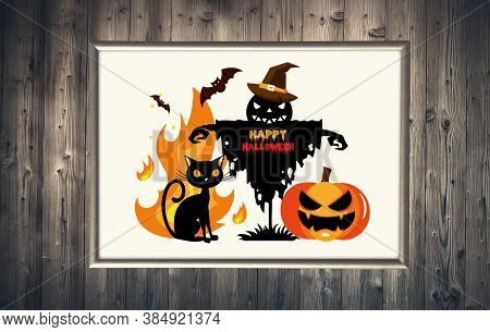 Happy Halloween Banner, Poster Or Greeting Card