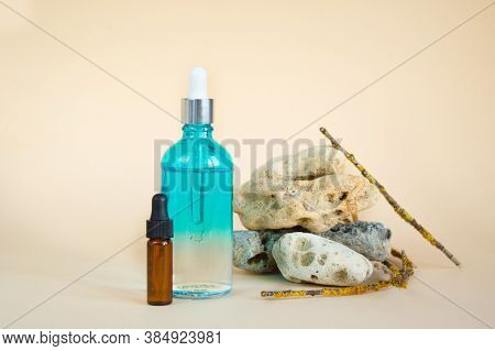 Natural Serums For Face, Hyaluronic Acid, Botulin, Serum. Concept Of Natural Cosmetics, Skin Care.co