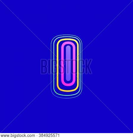 Colorful Line I Letter Logo. This Icon Made Of Stroke Can Be Used For A Nightlife Advertising, Carto