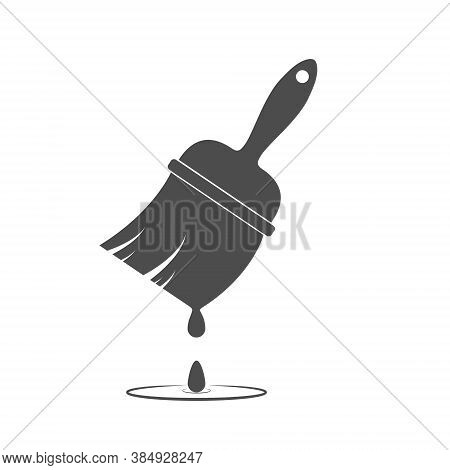 Brush And Paint. Flat-style Icon For A Website Or App, Logo, Or Logo. Stock Image Isolated On A Whit