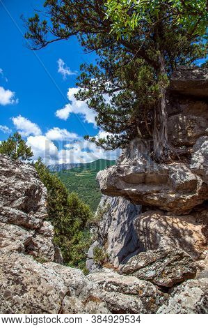 Beautiful Natural Landscape On Mount Koshka, A Landmark In Crimea