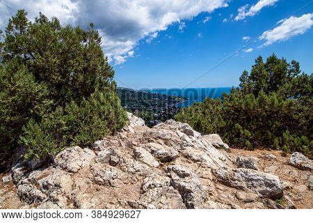 Beautiful Natural Landscape On Mount Koshka, A Landmark In Crimea