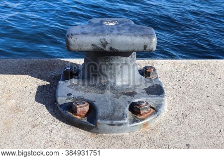 Different Bollards And Technical Installations Of Vessel Traffic At The Kiel Port