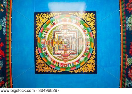 Mandala At Tengboche Monastery. Trekking In Nepal Himalayas. Ebc (everest Base Camp Trek) Trail Uppe