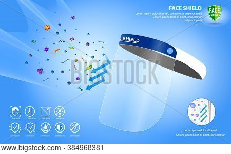 Set Of Face Shield Medical Protection Or Portable Face Shield Waterproof Or Personal Protective Equi