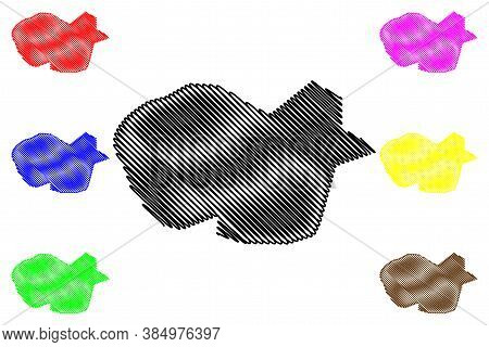 Tabuk City (kingdom Of Saudi Arabia, Tabuk Province) Map Vector Illustration, Scribble Sketch City O