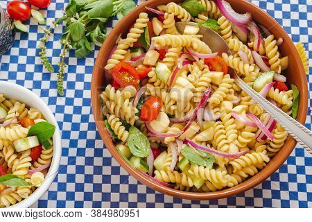Pasta Salad Italian Dish Mediterranean Vegetarian Food