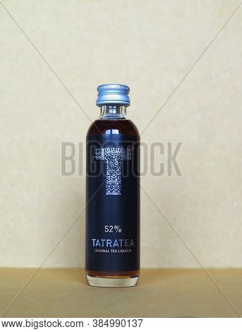 Bratislava, Slovakia - Circa July 2018: Tatratea (aka Tatra Caj) Typical Slovak Liquor Produces In T