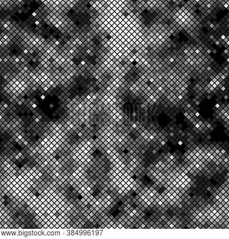 Military Camouflage Seamless Pattern. Urban Digital Pixel Style.