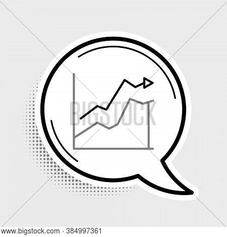 Line Oil Price Increase Icon Isolated On Grey Background. Oil Industry Crisis Concept. Colorful Outl