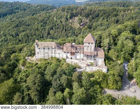 The Medieval Fort Hohenklingen Castle Over The Hill Of Stein Am Rhein, Built In 1225. It Is A Swiss 
