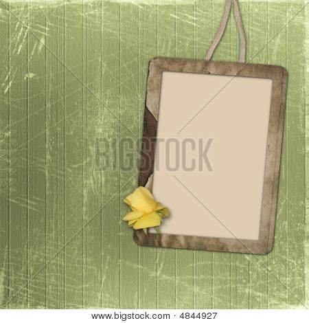 Рамки с желтой розы на заднем плане абстрактный нуля