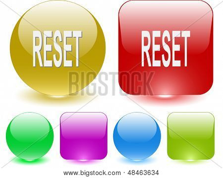 Reset. Elemento dell'interfaccia. Illustrazione di raster.