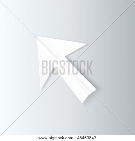 Paper Arrow Cursor in Perspective.