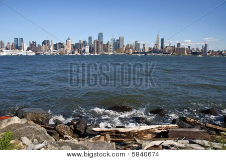 New York bybilledet fra Hudson River Nj Side