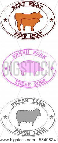 Stamp beef, pork, lamb