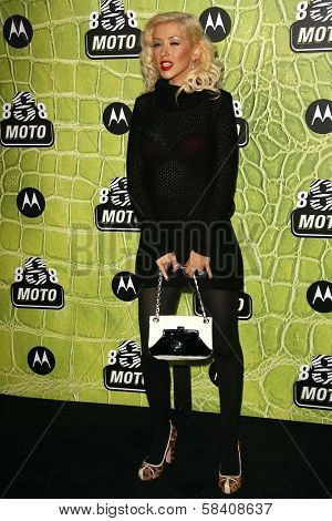 LOS ANGELES - NOVEMBER 02: Christina Aguilera at the Motorola 8th Anniversary Party at Hollywood Palladium on November 02, 2006 in Hollywood, CA.