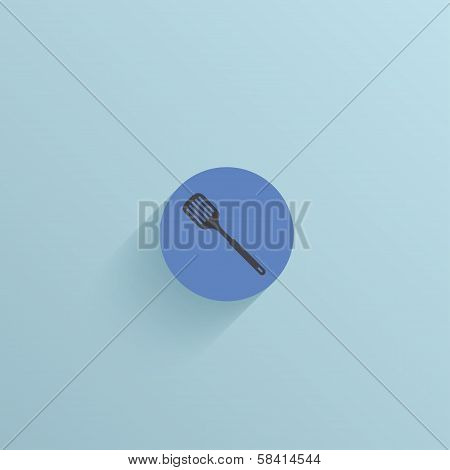 Vector flat circle icon on blue background. Eps10