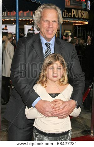 WESTWOOD, CA - DECEMBER 07: Steve Tisch and his daughter at the premiere of 