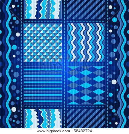 Seamless Dark Blue Wave Pattern