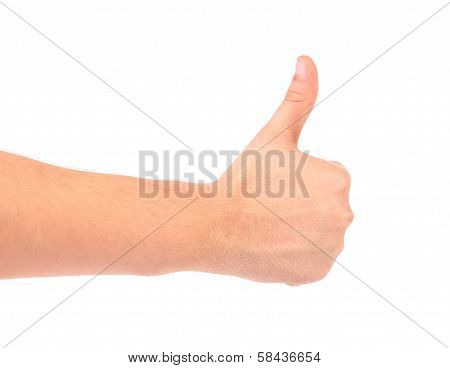 Thumb of man hand.