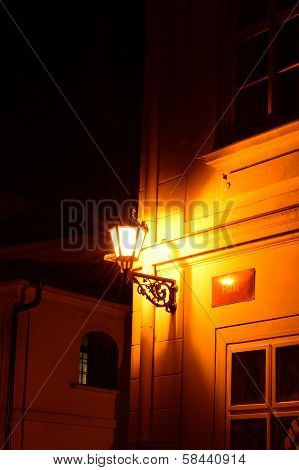 Lantern in a dark alley