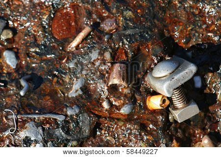Old Fort Bragg California Garbage Dump Closeup
