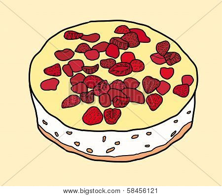 vector strawberry pie